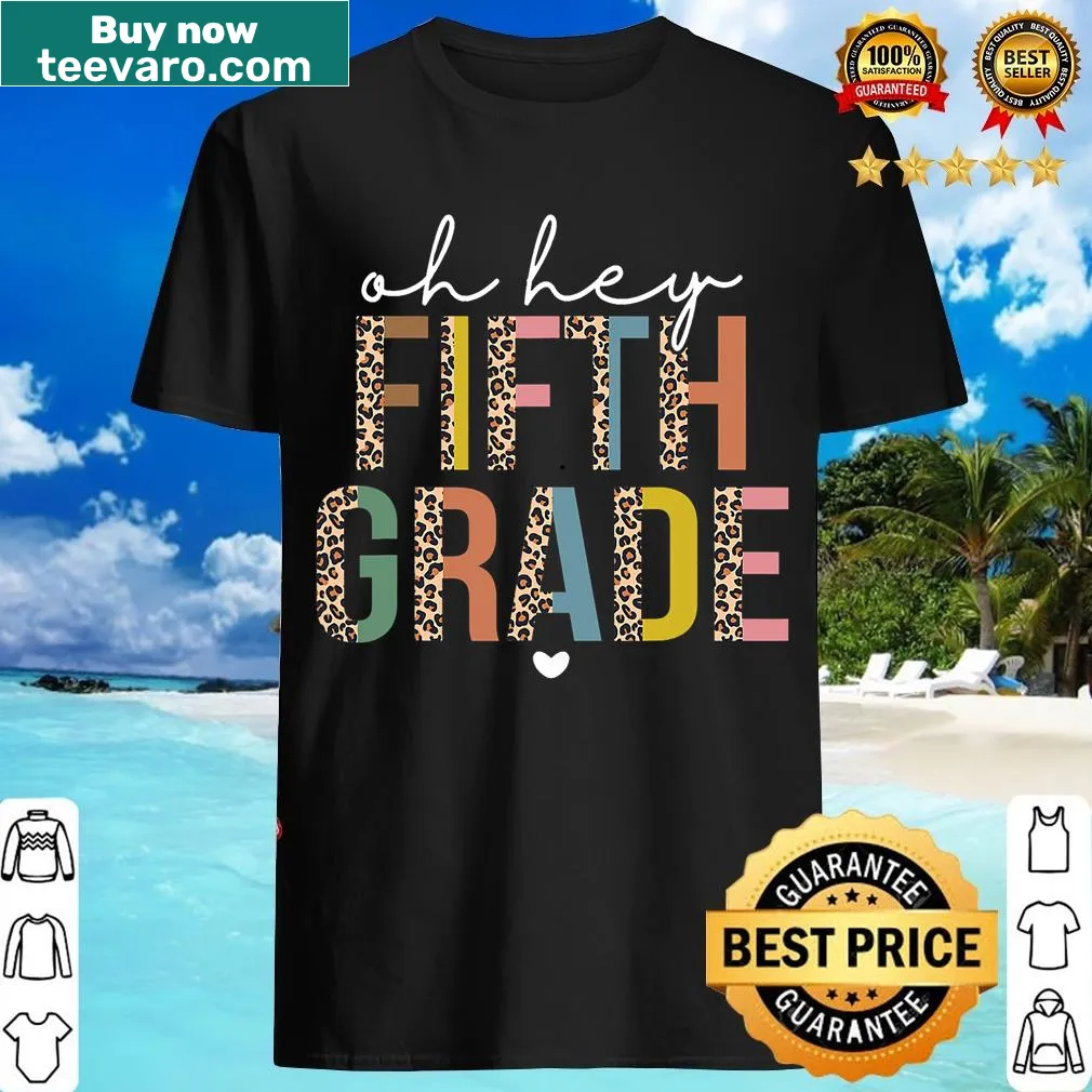 Teacher T-shirt with back-to-school message and leopard print — on a men's t-shirt