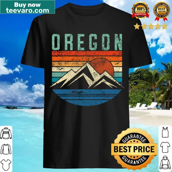 Retro Oregon T-shirt with mountains and Portland graphic