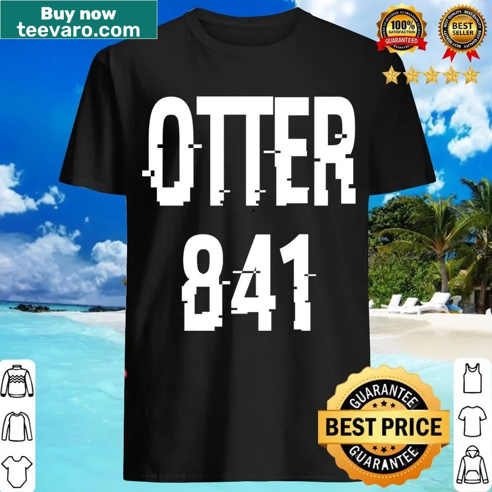 Illustrative T-shirt featuring a playful otter design — on a men's t-shirt