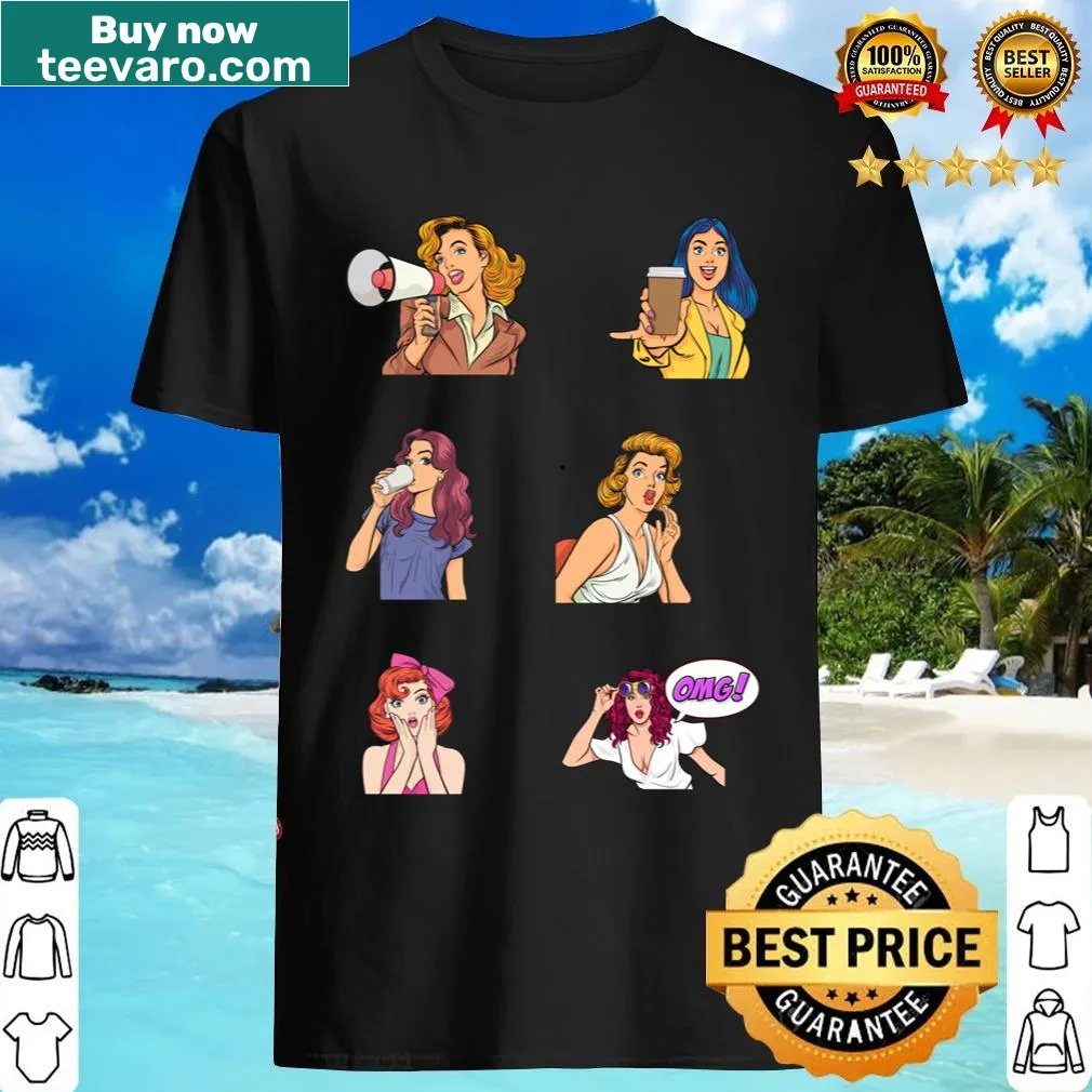 Dynamic pop art t-shirt featuring abstract feminine design — on a men's t-shirt