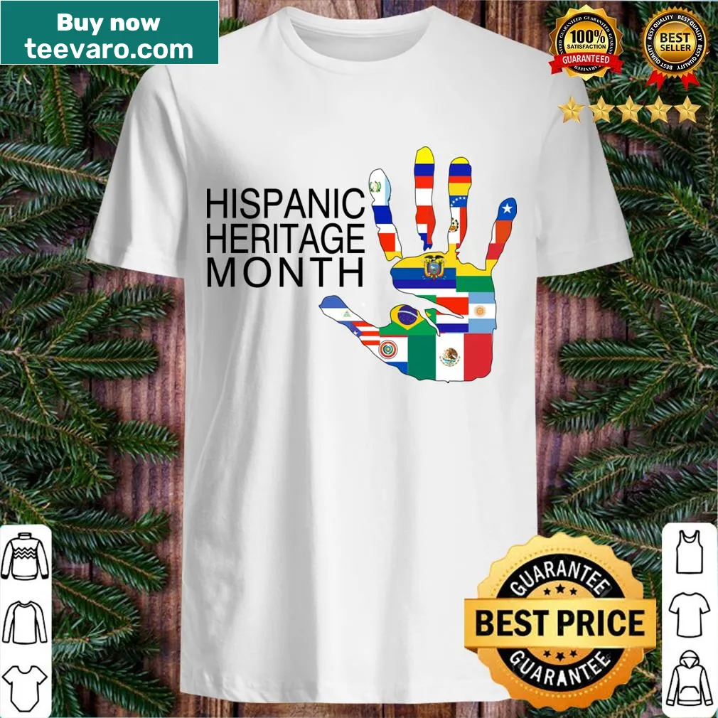 Graphic T-shirt with a proud Latina theme and flag design — on a men's t-shirt