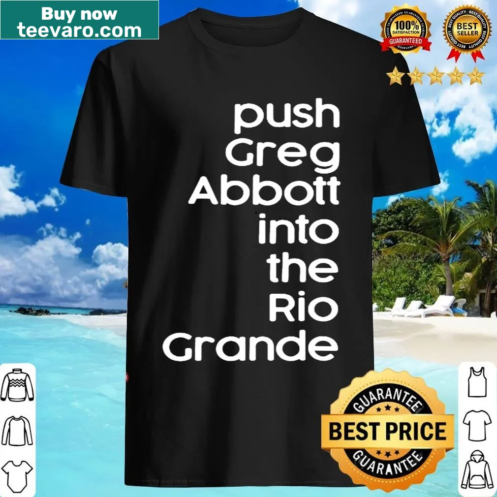 Provocative T-shirt with political message about Greg Abbott — on a men's t-shirt