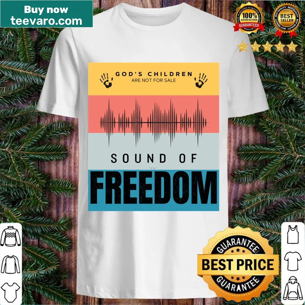 Illustrative t-shirt design inspired by Sound Of Freedom movie — on a men's t-shirt
