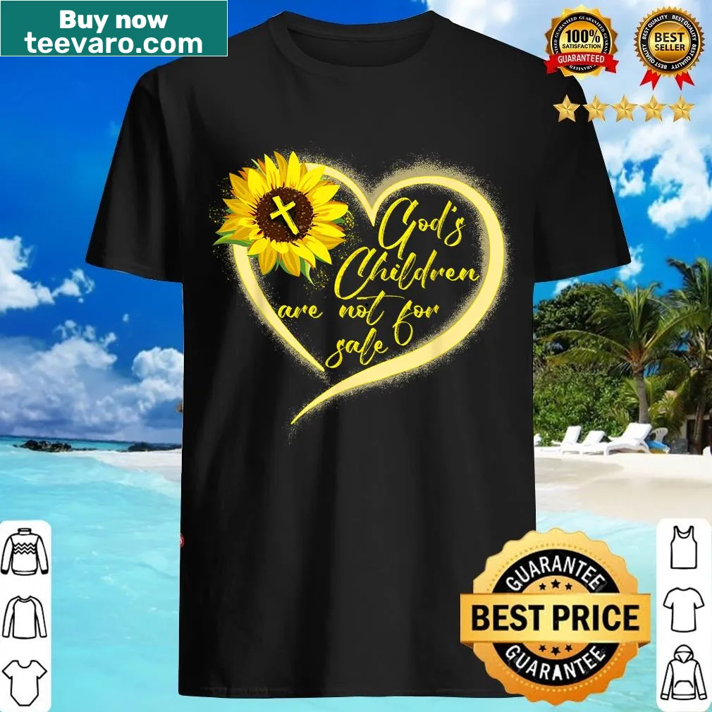 T-shirt with a sunflower and a positive message about God's children — on a men's t-shirt