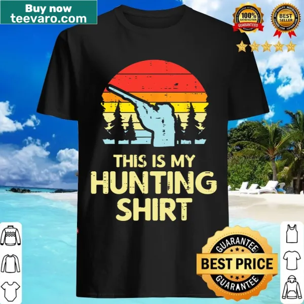 Retro T-shirt with a hunting sunset design featuring deer and nature