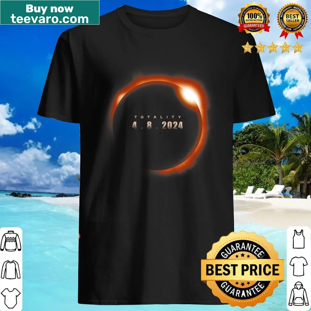 Graphic of a total solar eclipse on a commemorative t-shirt — on a men's t-shirt