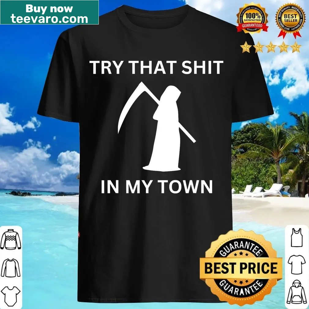 Edgy t-shirt with a tough hometown message — on a men's t-shirt