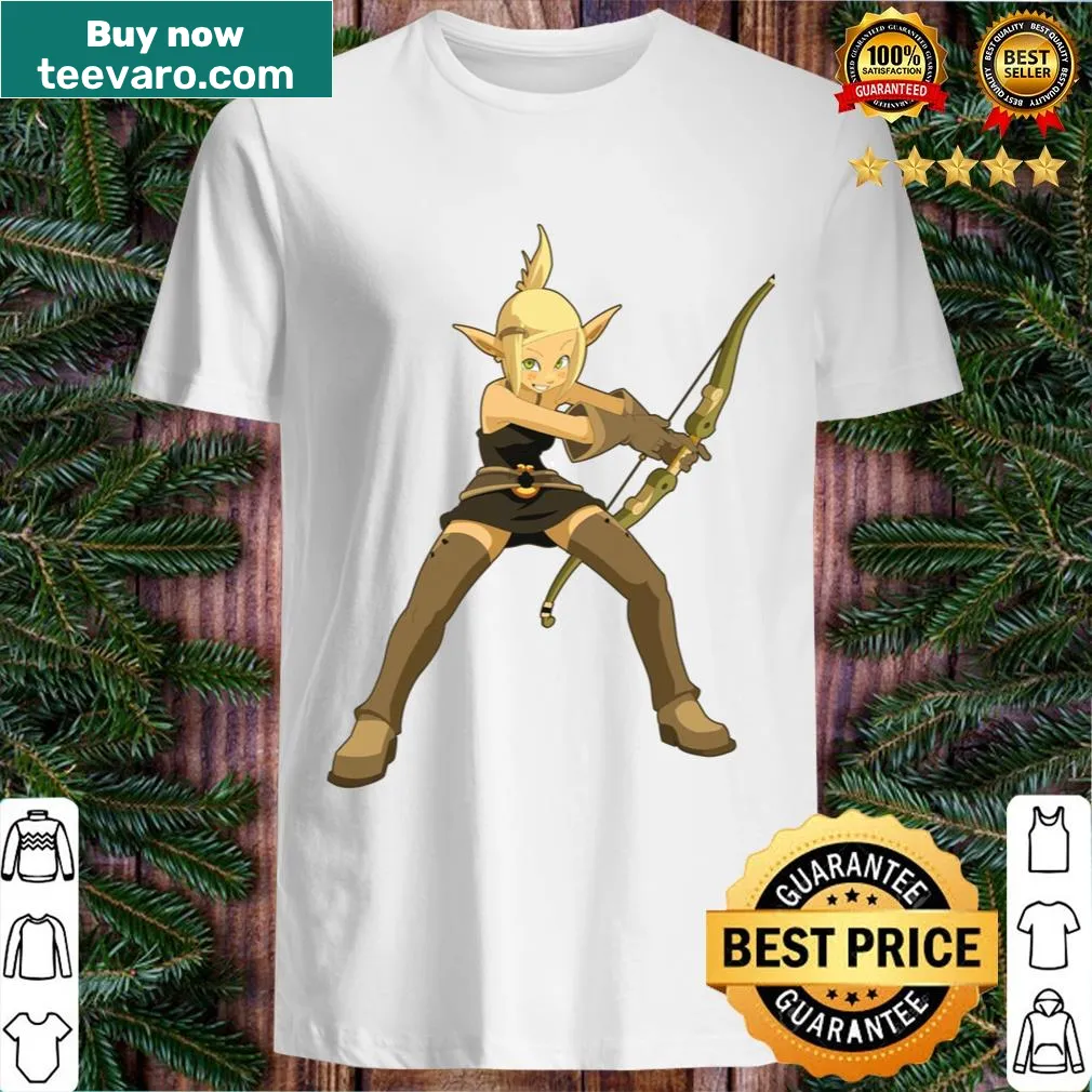 Sticker-style graphic of Evangelyne from Wakfu animated series. — on a men's t-shirt