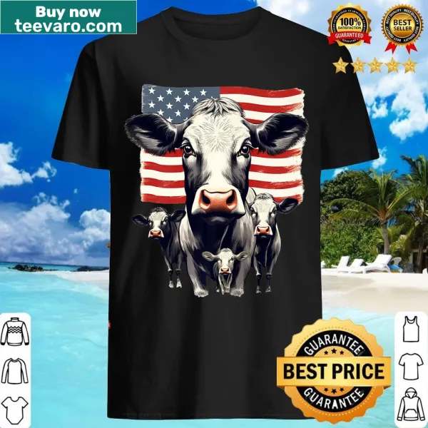 Vintage-style t-shirt featuring a bull with the USA flag.
