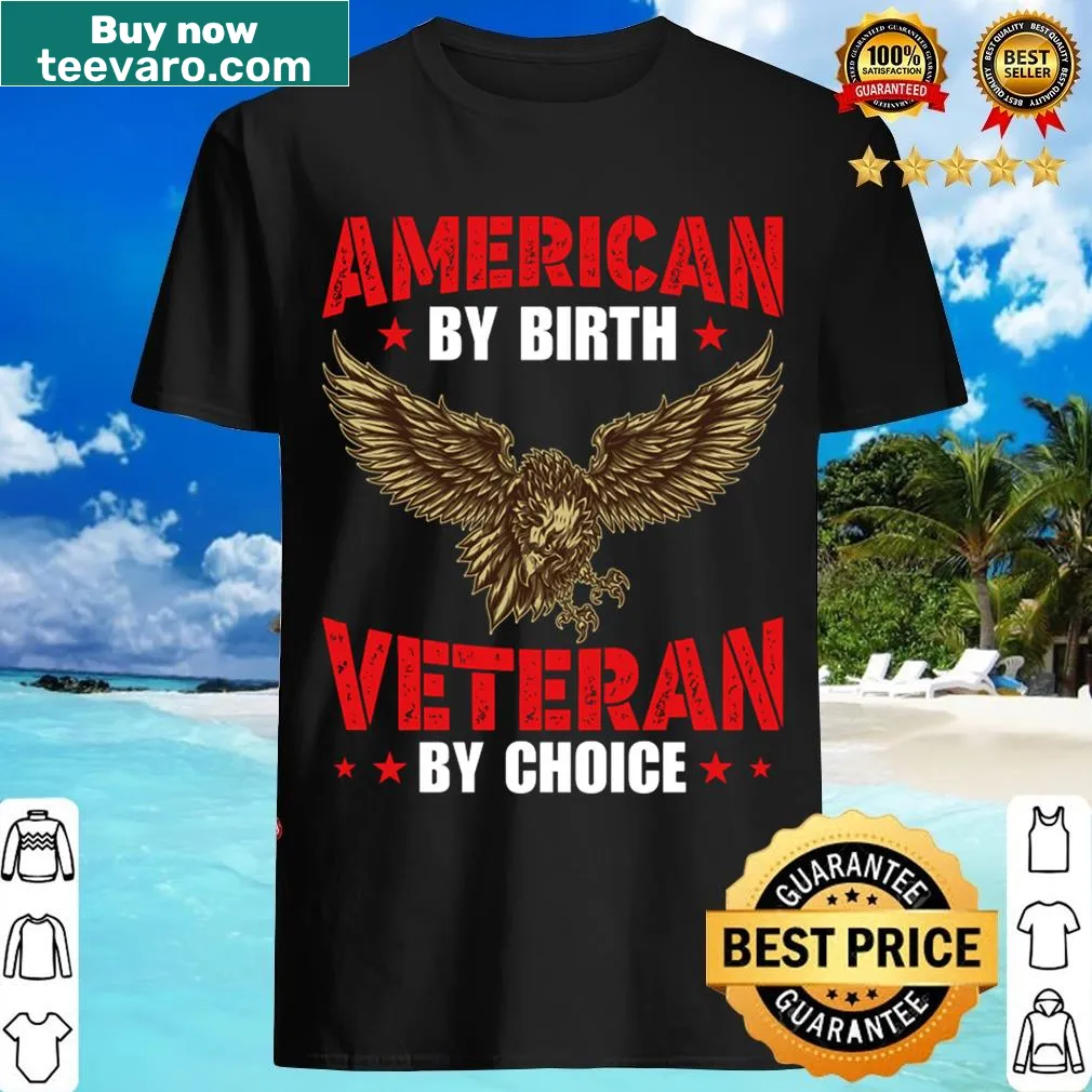 T-shirt designed to honor American veterans with a patriotic theme — on a men's t-shirt