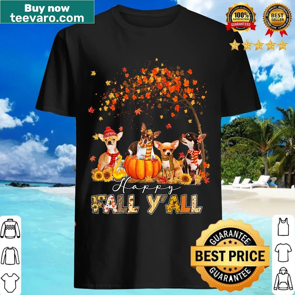 Illustration of a Chihuahua with a pumpkin truck on a festive T-shirt — on a men's t-shirt