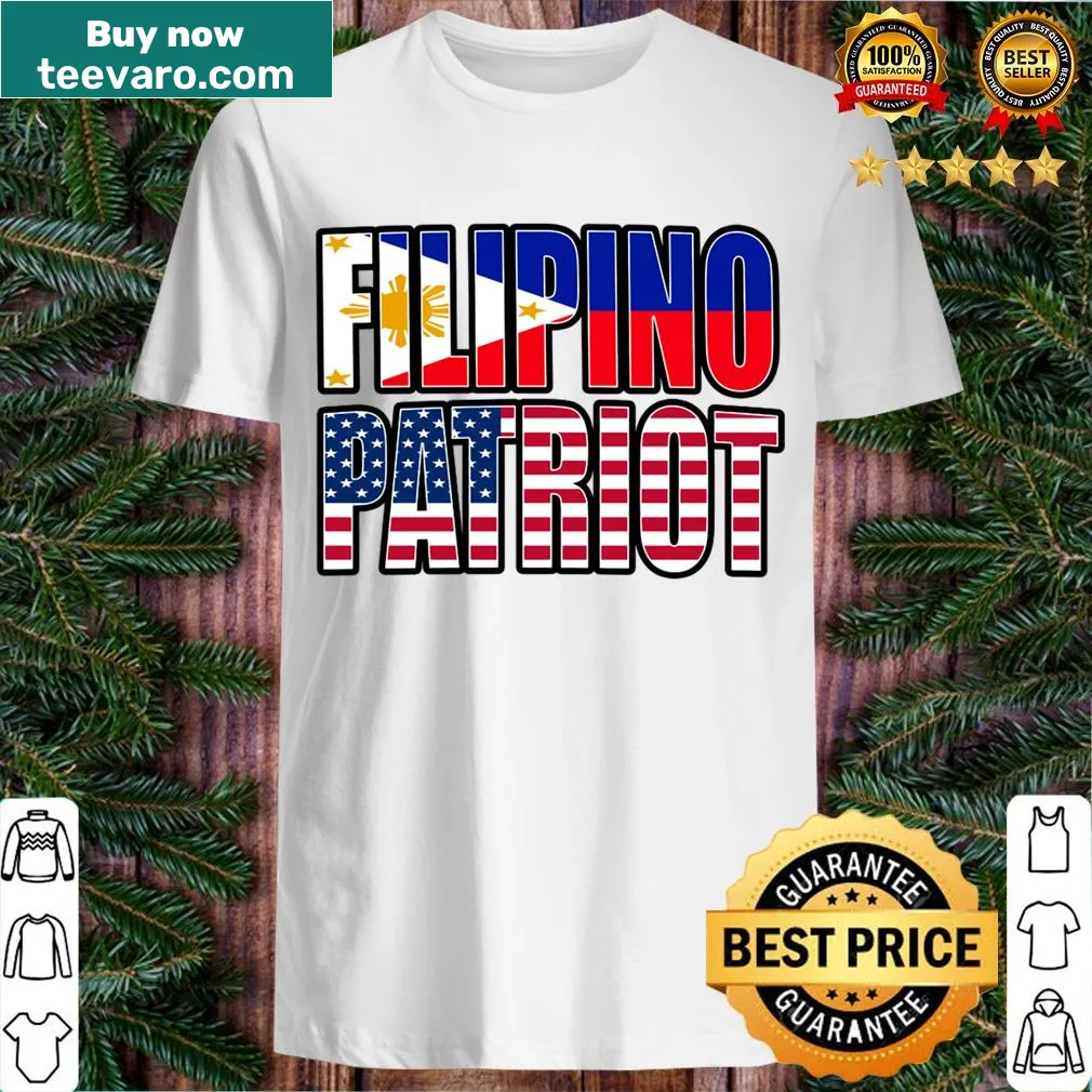 Vintage distressed t-shirt with Filipino American flag design — on a men's t-shirt