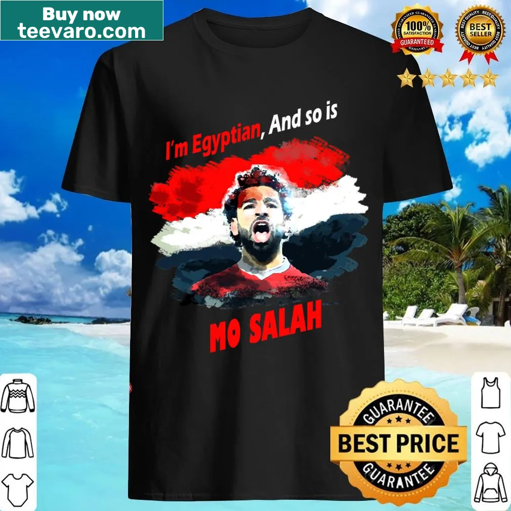 Bold statement graphic of Egyptian pride and Mo Salah on a T-shirt — on a men's t-shirt