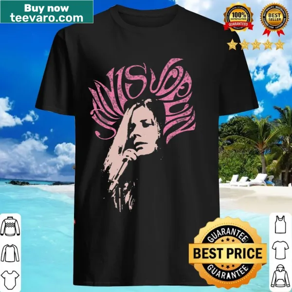 Psychedelic design celebrating Janis Joplin on a T-shirt