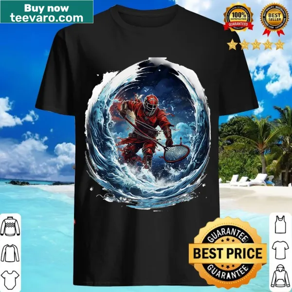 Lacrosse T-shirt with American flag and helmet graphic