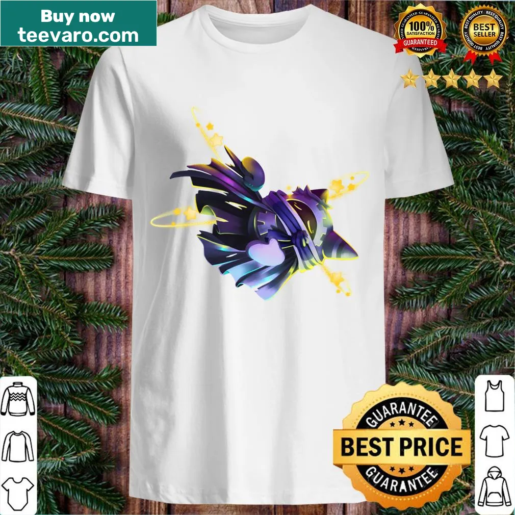 Cartoon design of a sleepy Magolor character — on a men's t-shirt
