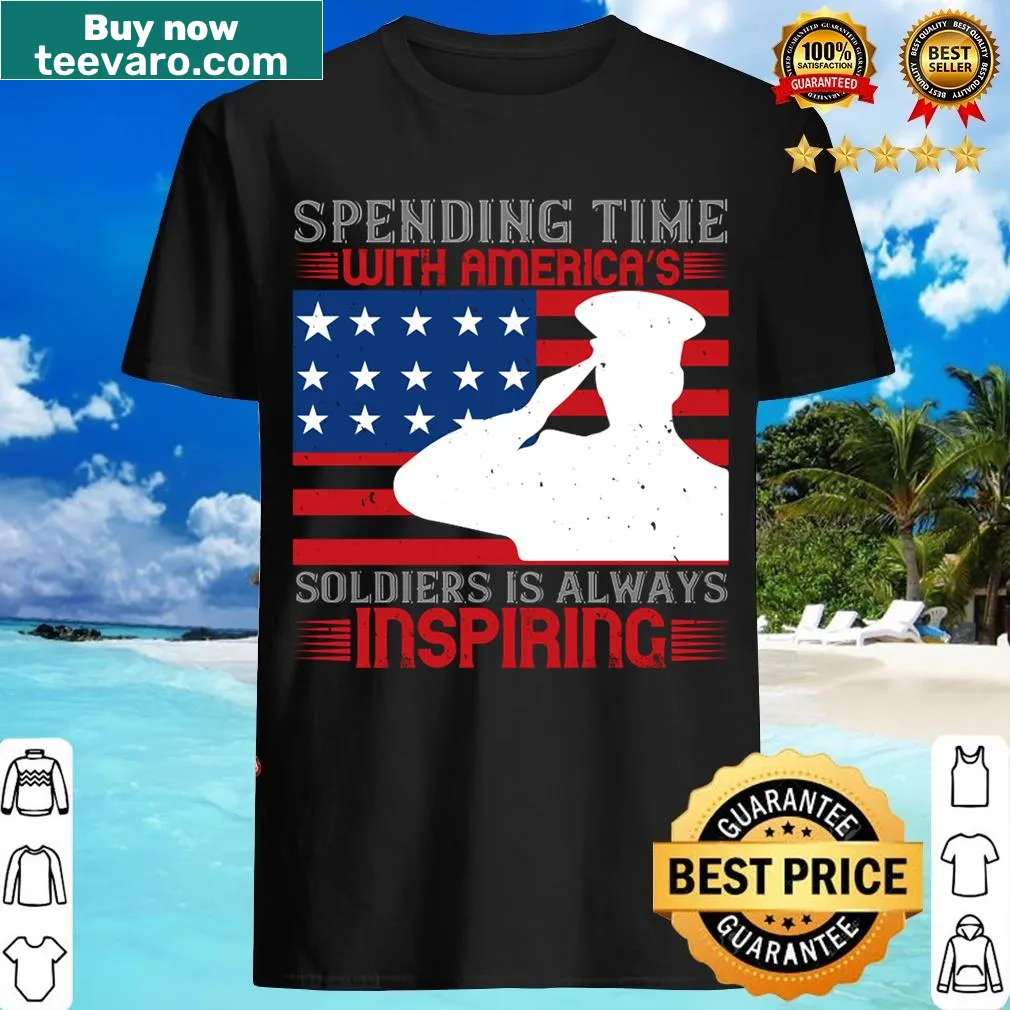 Proud typography t-shirt for US Army veterans — on a men's t-shirt