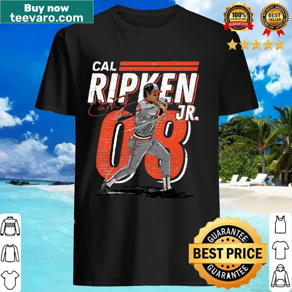 Graphic of Cal Ripken Jr for Baltimore baseball on t-shirt — on a men's t-shirt