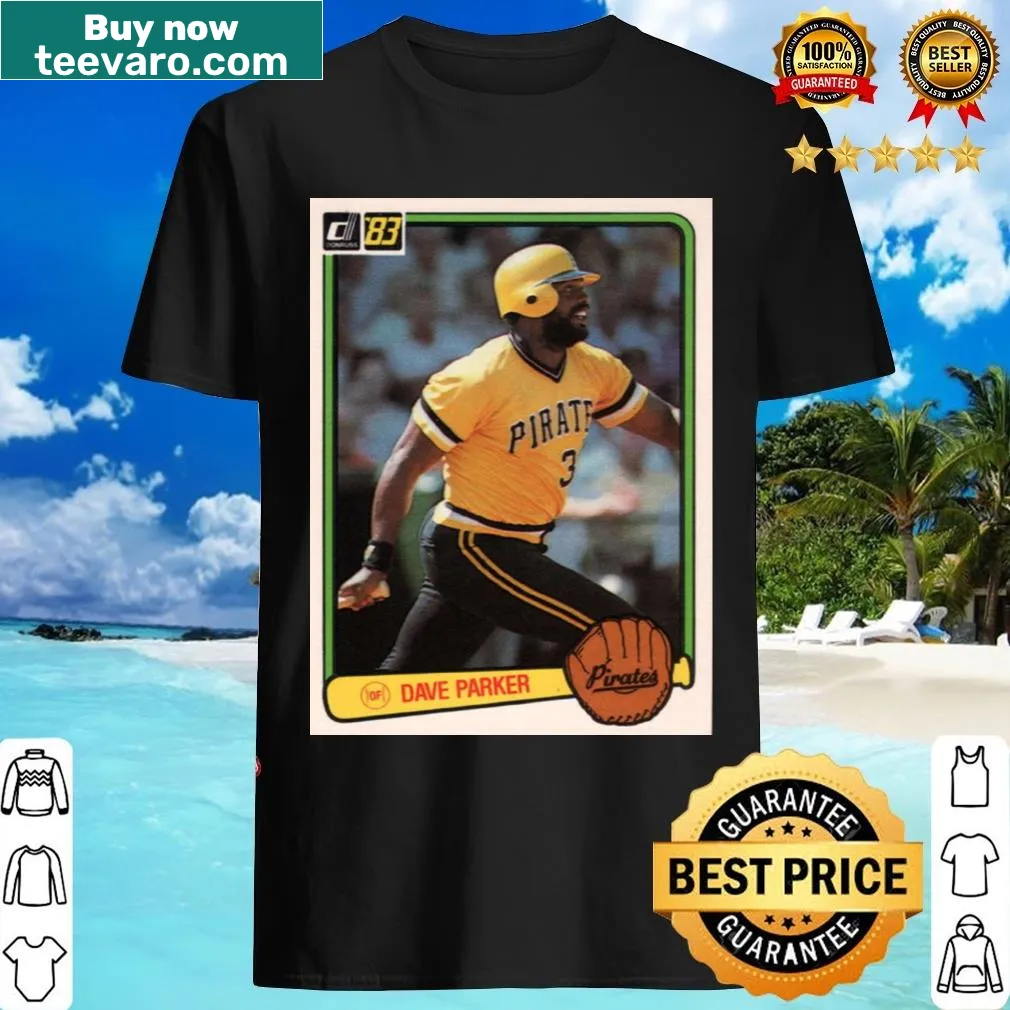 Vintage-style Dave Parker t-shirt inspired by 83 Donruss card — on a men's t-shirt