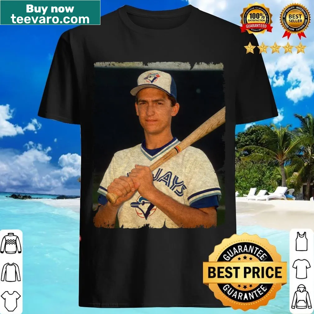 Toronto Blue Jays t-shirt featuring John Olerud — on a men's t-shirt