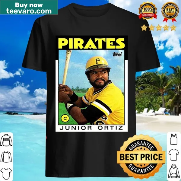 Junior Ortiz illustration from 1986 Topps on T-shirt