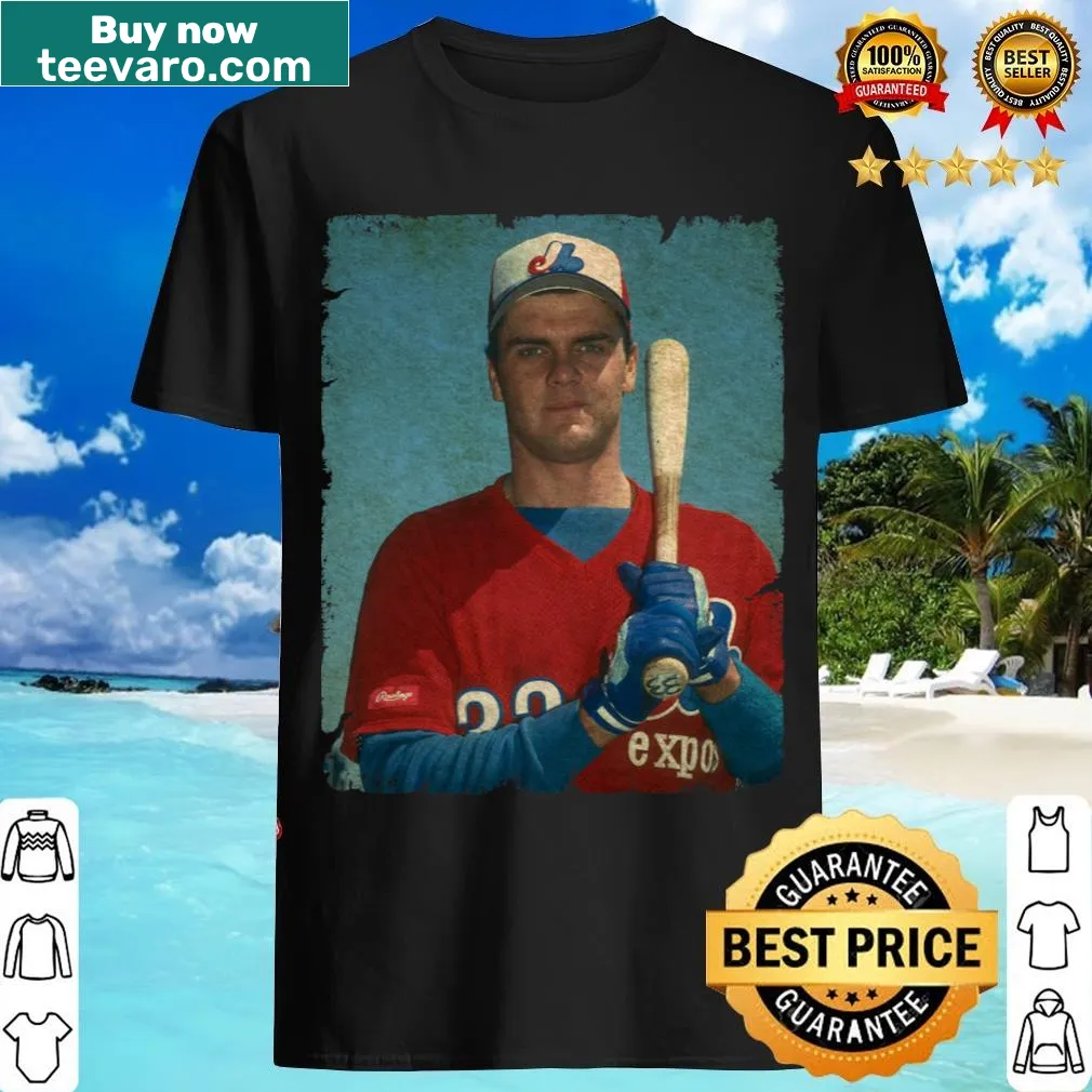 Montreal Expos T-shirt featuring Larry Walker — on a men's t-shirt