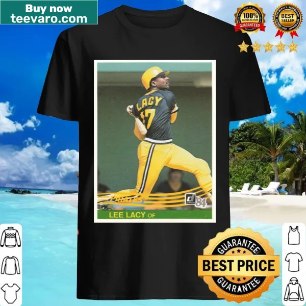 Lee Lacy T-shirt featuring graphic from 1984 Donruss card