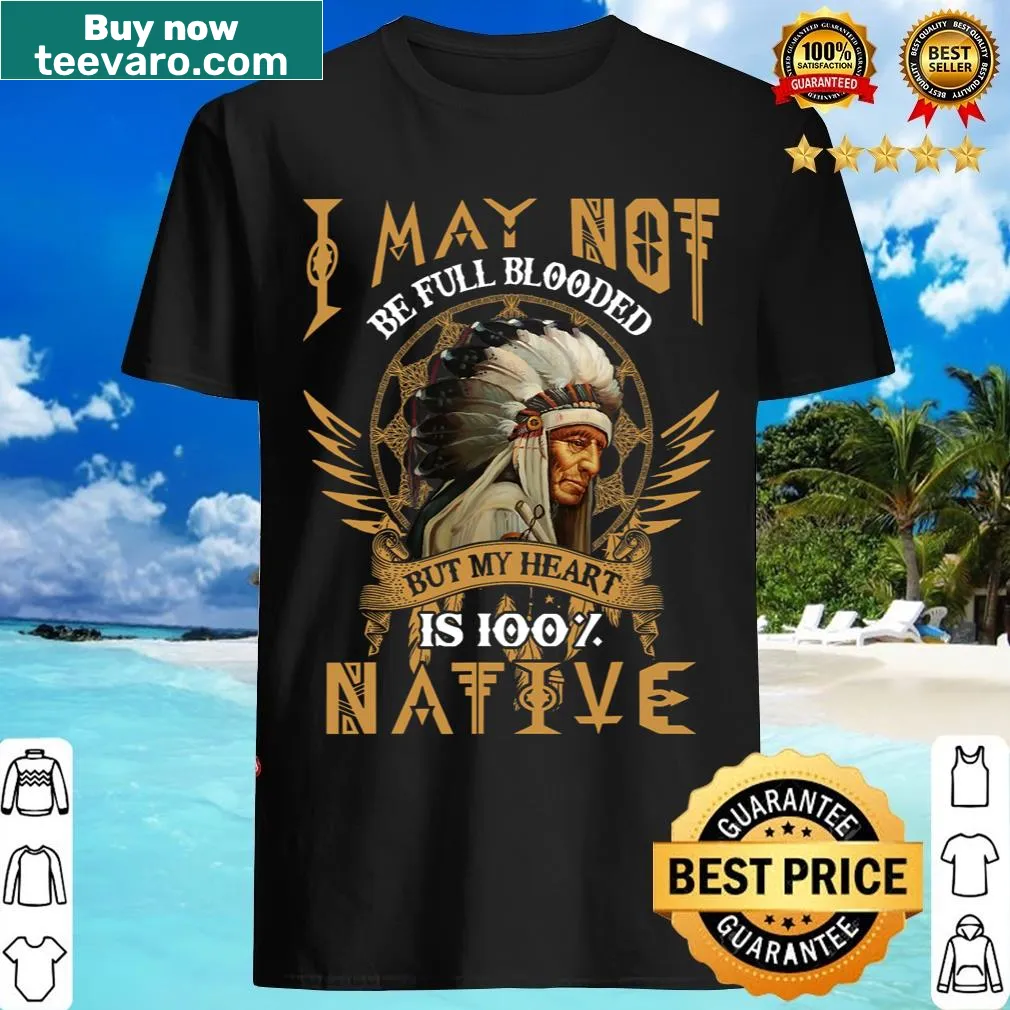 Typography T-shirt expressing pride in Native identity and mixed heritage — on a men's t-shirt