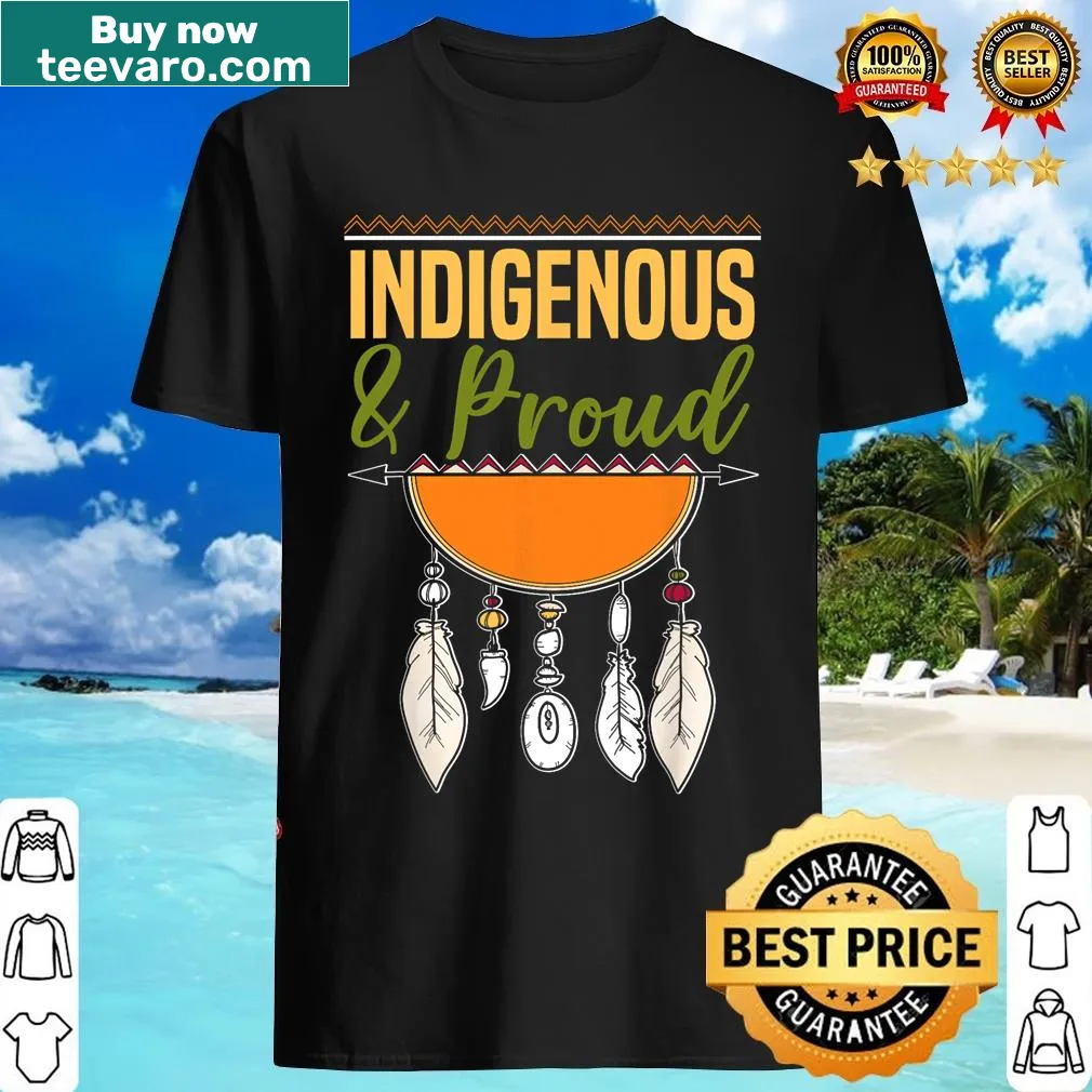 Typography Native American pride shirt celebrating Indigenous heritage — on a men's t-shirt