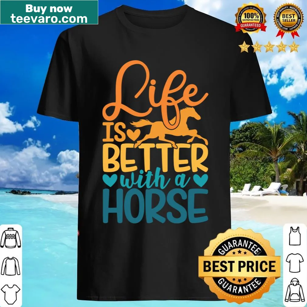 T-shirt with a heartwarming message about horses — on a men's t-shirt