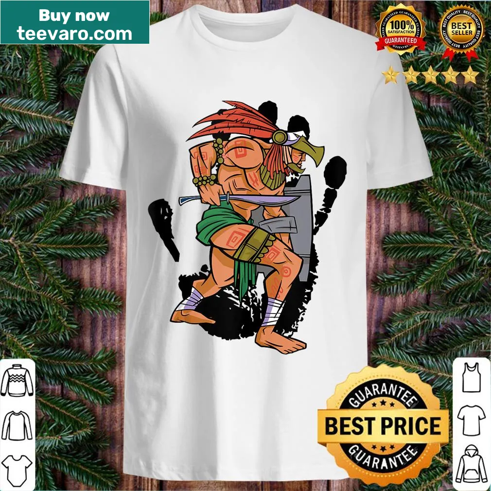 T-shirt with a red hand graphic symbolizing Indigenous struggles and pride. — on a men's t-shirt