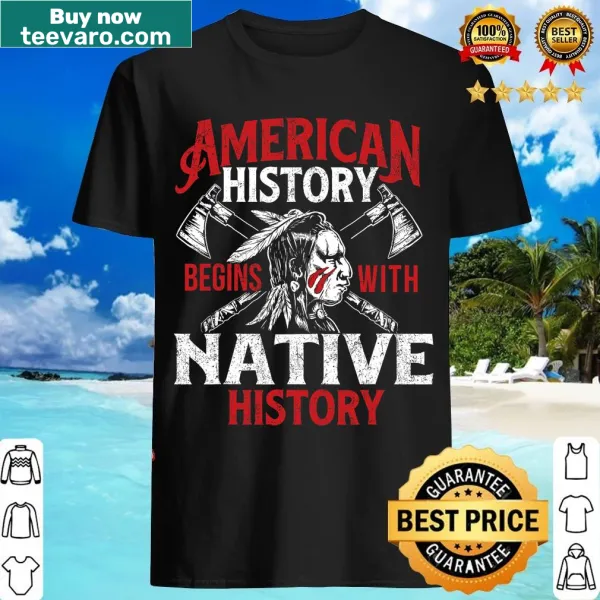 T-shirt with 'Native Blood' text honoring Indigenous history