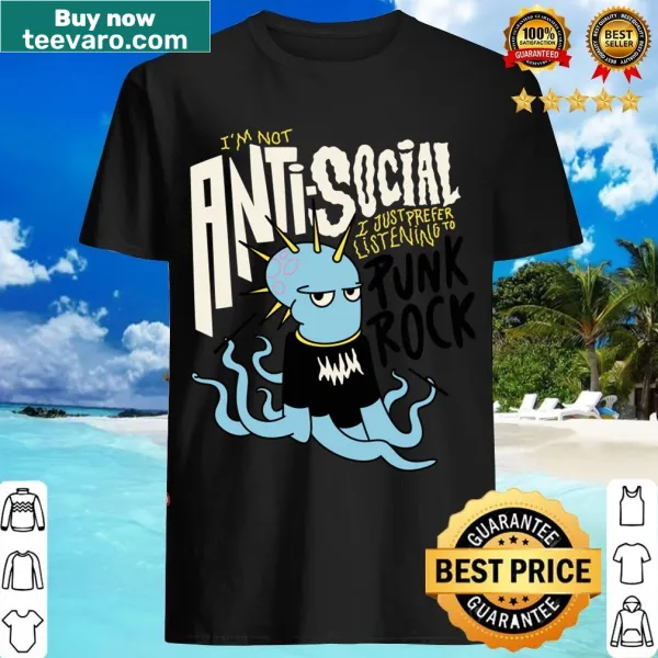 Illustration of a punk octopus on a t-shirt