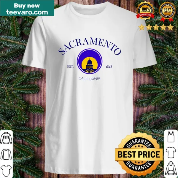Illustration of the Sacramento City Capitol on a t-shirt