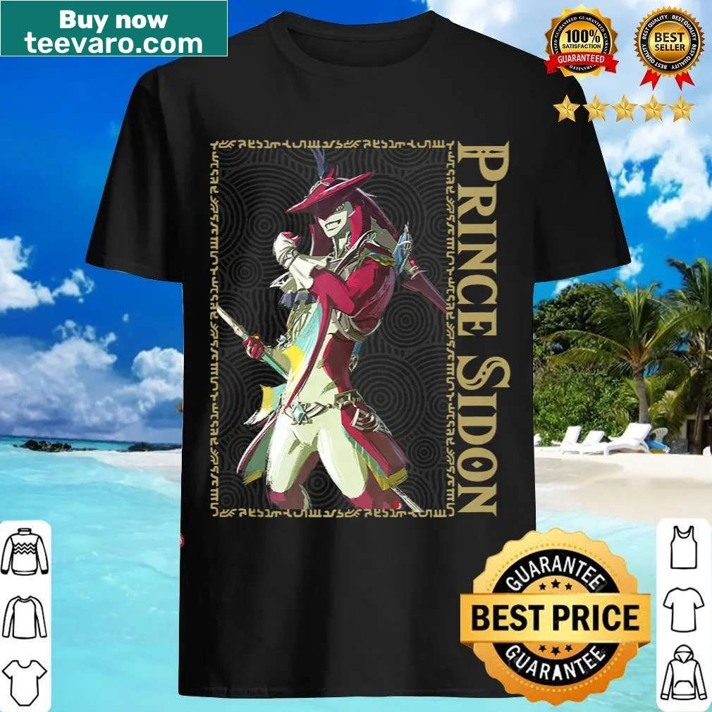 Design featuring Prince Sidon from The Legend of Zelda: Tears of the Kingdom — on a men's t-shirt