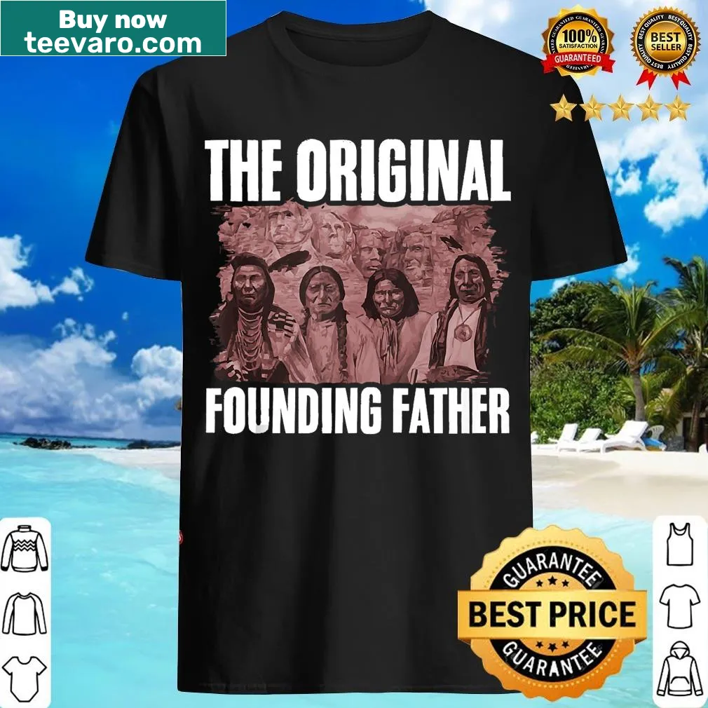 Tank top featuring a tribute to Founding Fathers with Native American elements — on a men's t-shirt