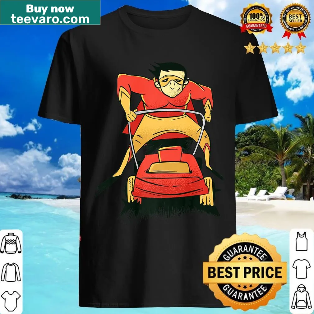Funny cartoon superhero design featuring Vacuum Cleanerman — on a men's t-shirt
