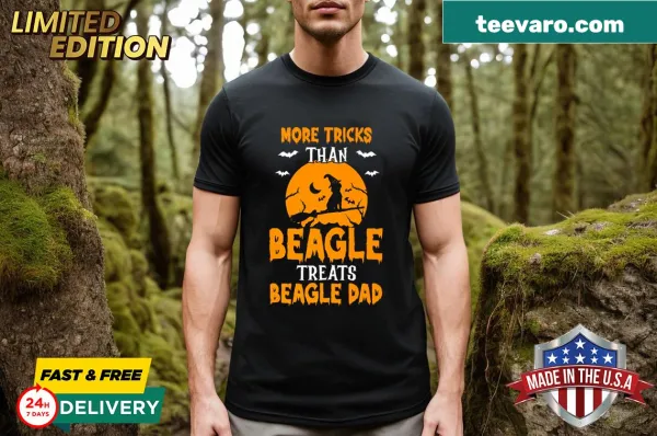 Funny T-shirt for Beagle dads featuring humorous dog graphics