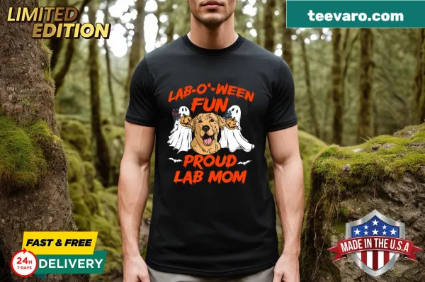 Cute Halloween t-shirt for Lab Moms featuring humorous text