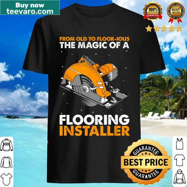 T-shirt with typography design celebrating floor installation craftsmanship