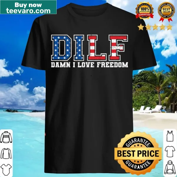 Funny Fourth of July T-shirt with 'Damn I Love Freedom' phrase