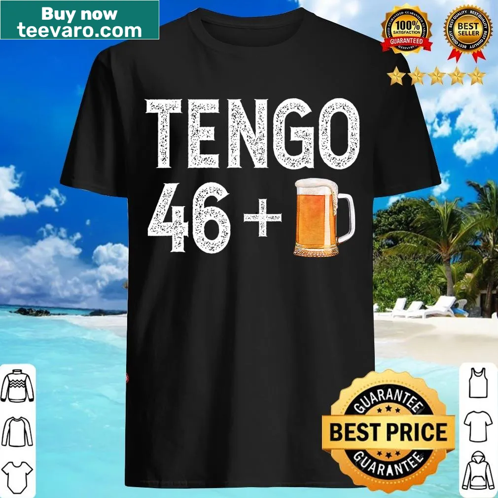 Funny birthday T-shirt stating age and beer for celebration — on a men's t-shirt