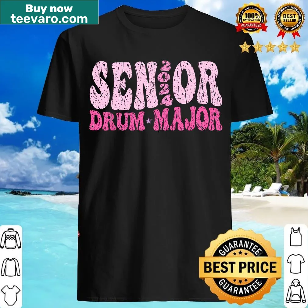 Senior 2024 Drum Major t-shirt, perfect for proud moms to celebrate graduation — on a men's t-shirt