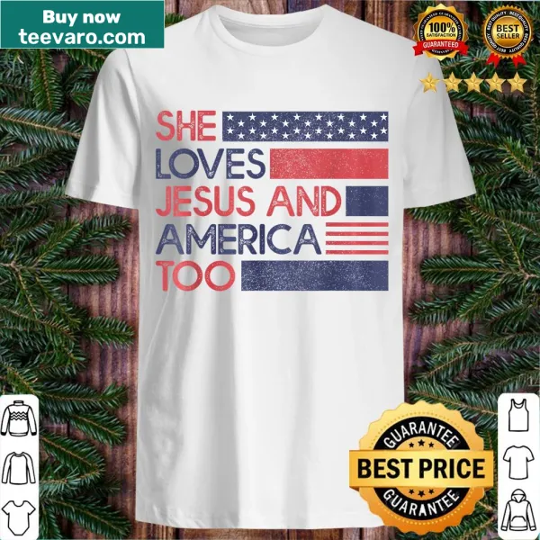 Vintage-style t-shirt expressing love for Jesus and America for the Fourth of July