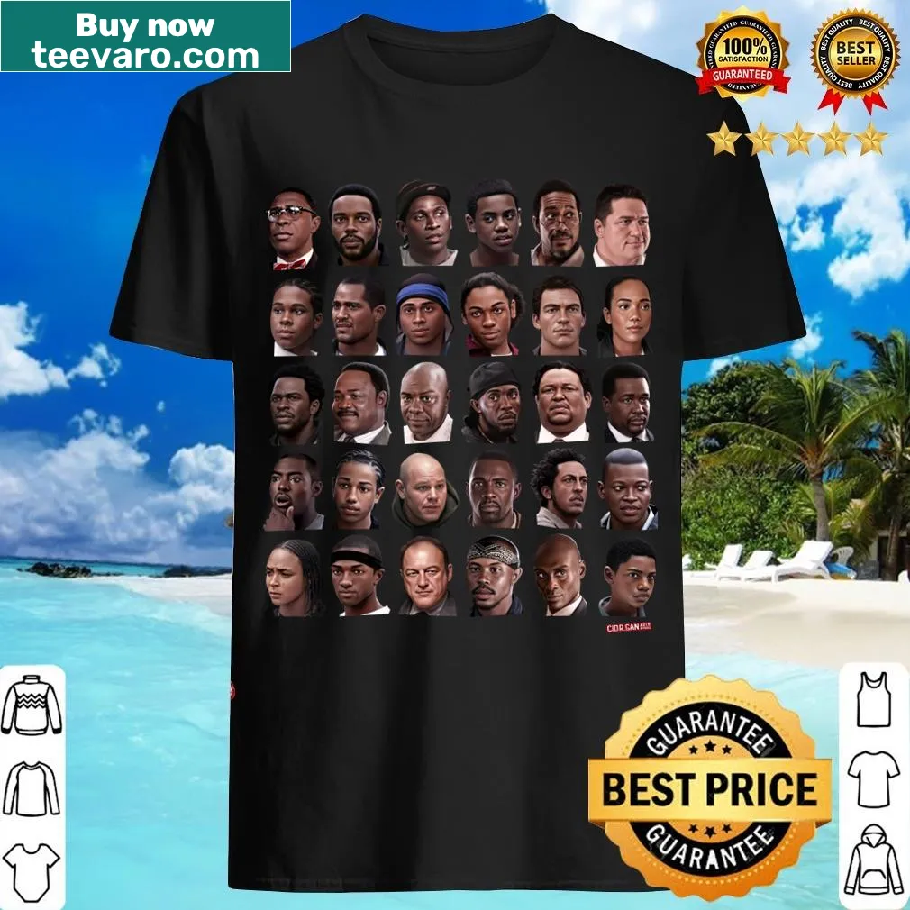 T-shirt featuring the title 'The Wire' in bold typography — on a men's t-shirt