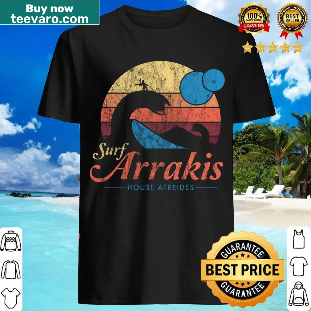 Distressed design inviting to visit Arrakis from Dune — on a men's t-shirt