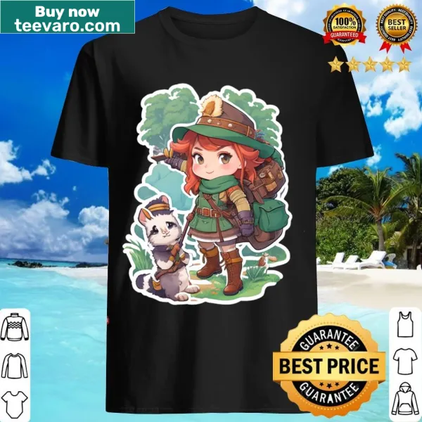 T-shirt with Amanda the Adventurer sticker designs for travel lovers