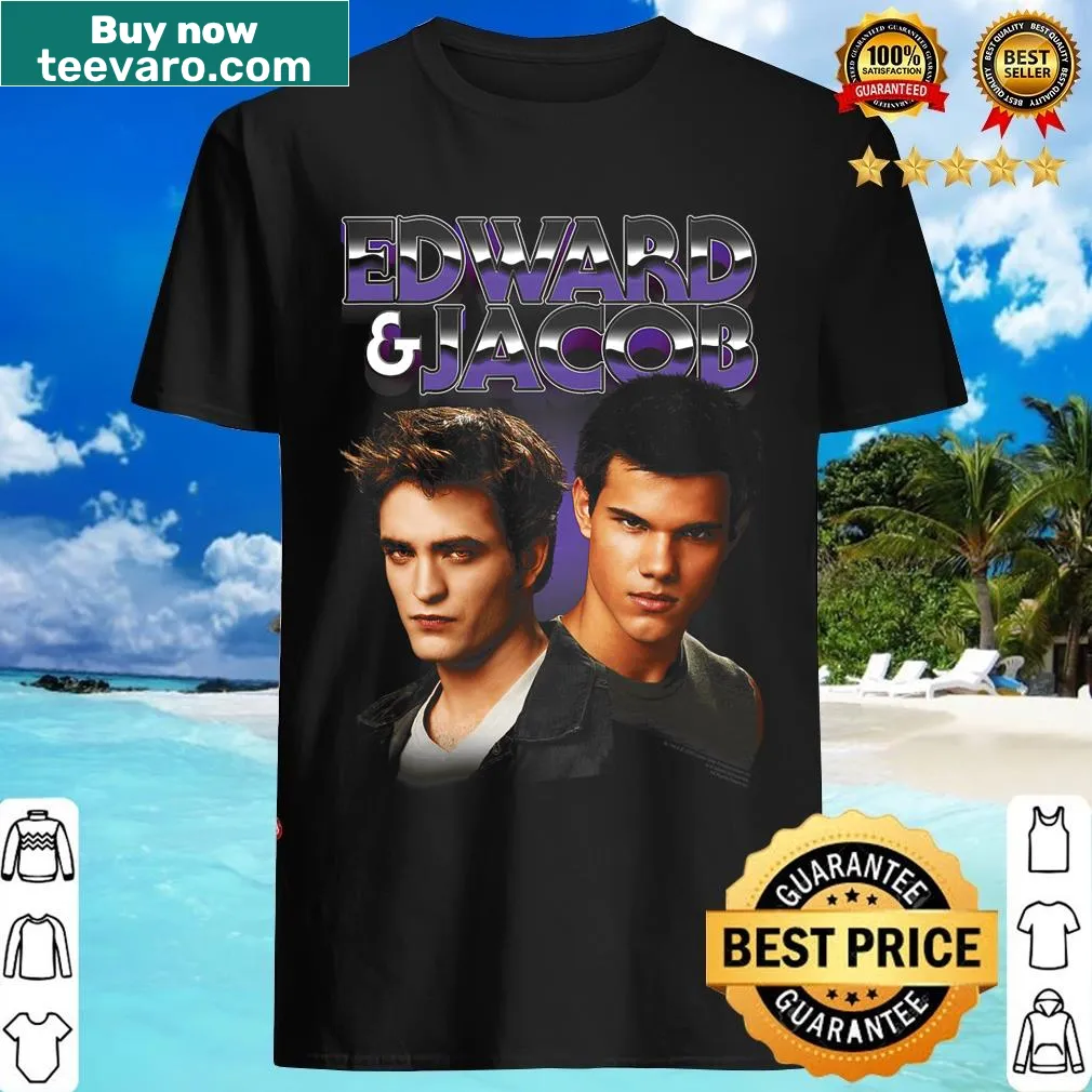 Twilight t-shirt featuring Edward and Jacob for teens — on a men's t-shirt