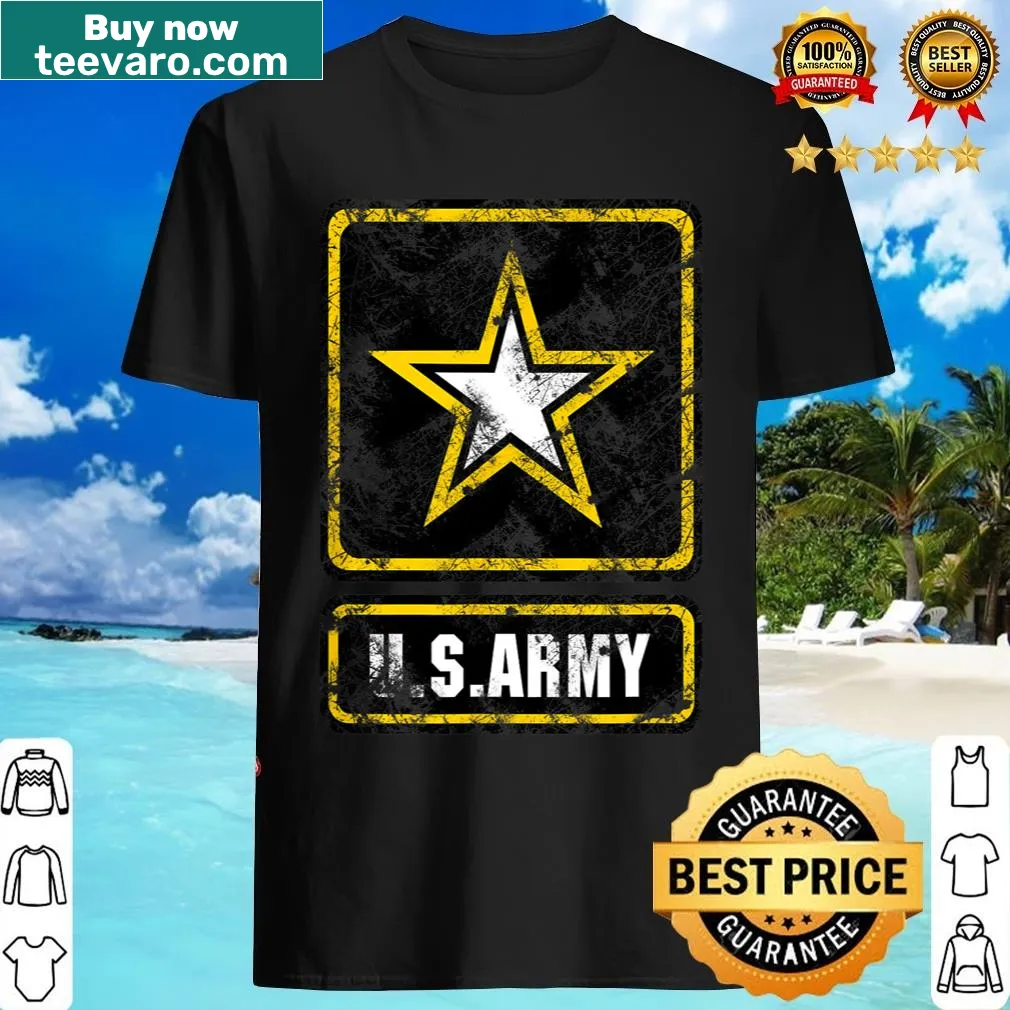 Vintage Us Army T-shirt featuring Army logo for veterans — on a men's t-shirt