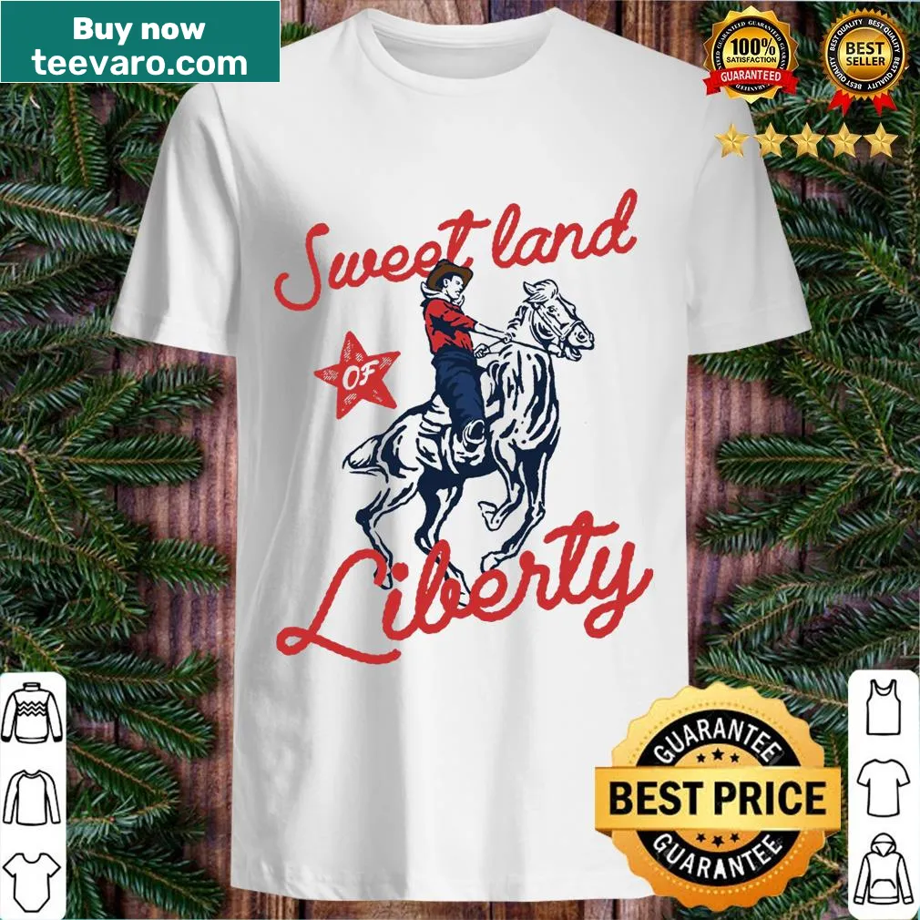 Patriotic cowboy t-shirt with American flag for Fourth of July — on a men's t-shirt